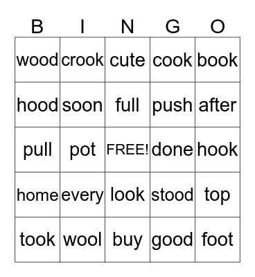 Unit 3 Week 5 Sight Word Bingo Card
