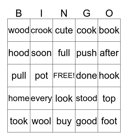 Unit 3 Week 5 Sight Word Bingo Card