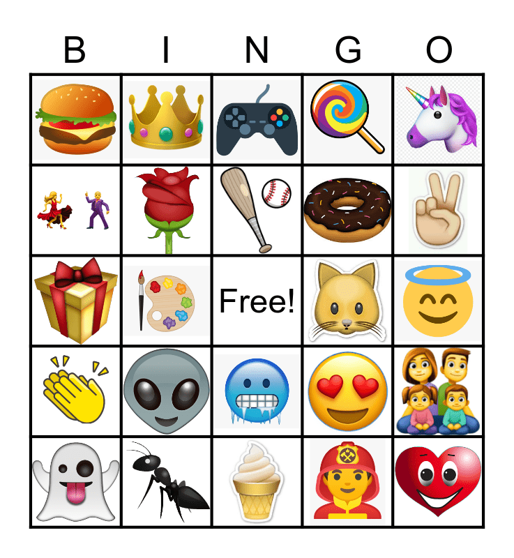 Free Printable Emoji Bingo Cards