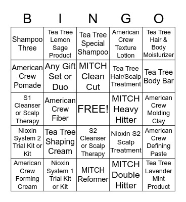 RETAIL PRODUCT BINGO Card