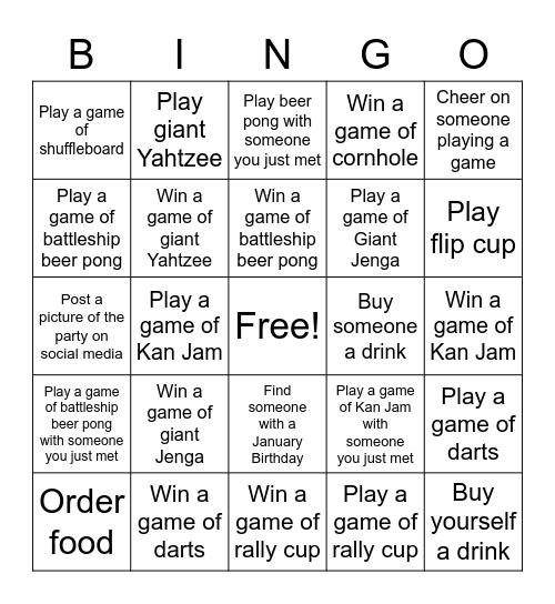 TAILGATE BINGO Card