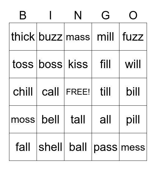 1.4 -All and Bonus Letters Bingo Card
