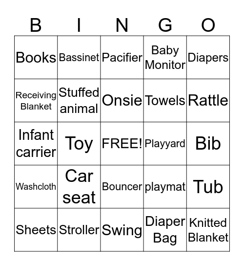 Baby Lyla Bingo Card
