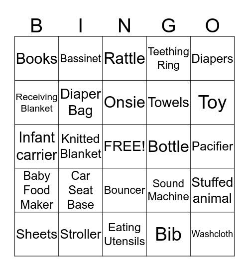 Baby Lyla Bingo Card