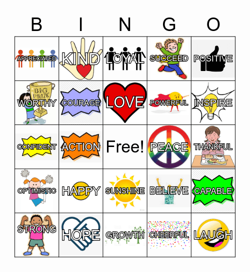 SELF-ESTEEM BINGO Card