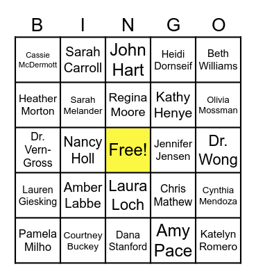 Rad/Onc Bingo Card