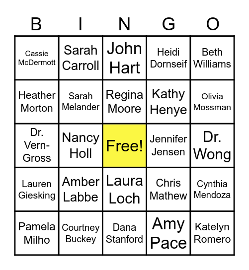 Rad/Onc Bingo Card