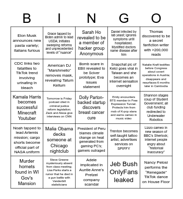 Daniel's 2021 Predictions Bingo Card