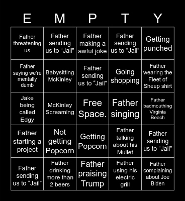Father’s House Bingo Card