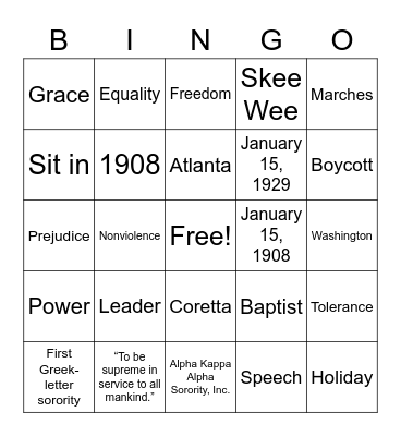 Pretty Bingo Card