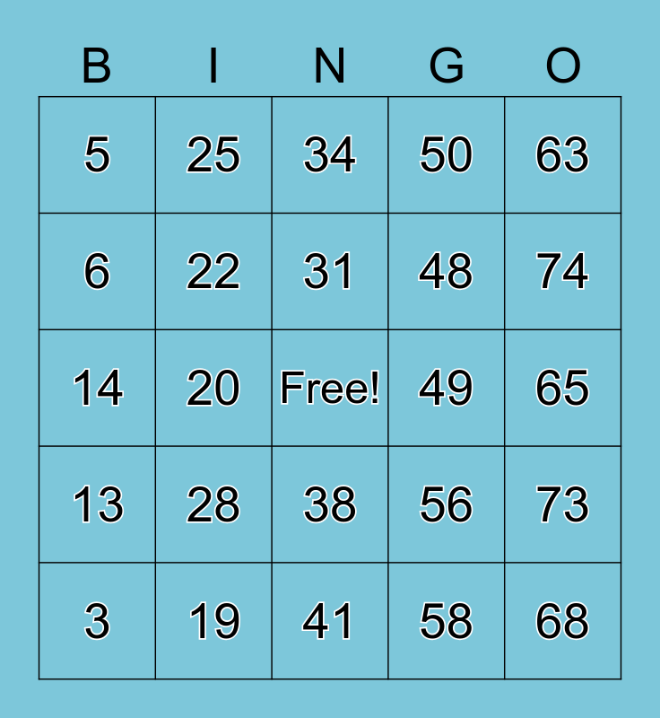 Printable Bingo Cards 1-75