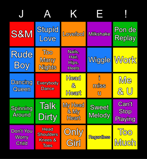 JAKE'S 24TH BIRTHDAY Bingo Card