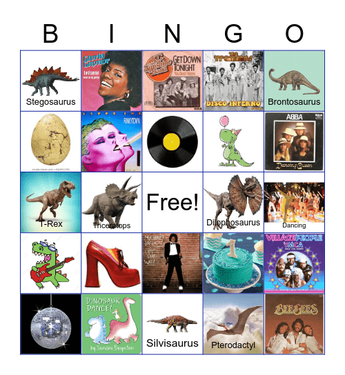 Dino Disco Bingo Card