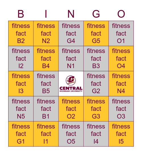 FITNESS & WELLNESS Bingo Card
