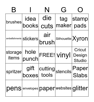 Scrap This, Crop That Bingo Card