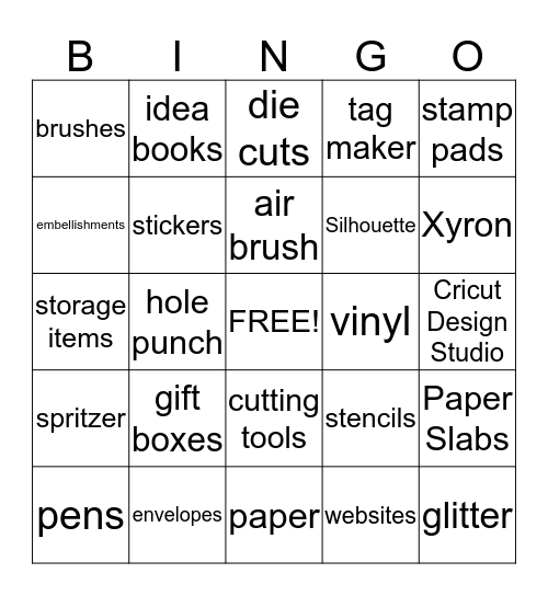 Scrap This, Crop That Bingo Card