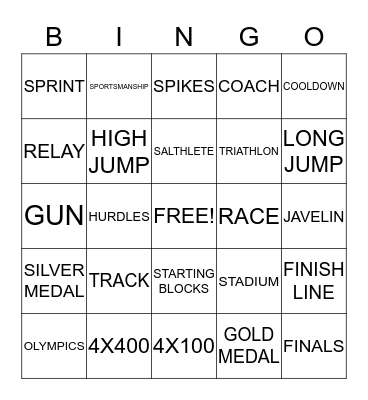 OAKVILLE LEGION TRACK CLUB Bingo Card