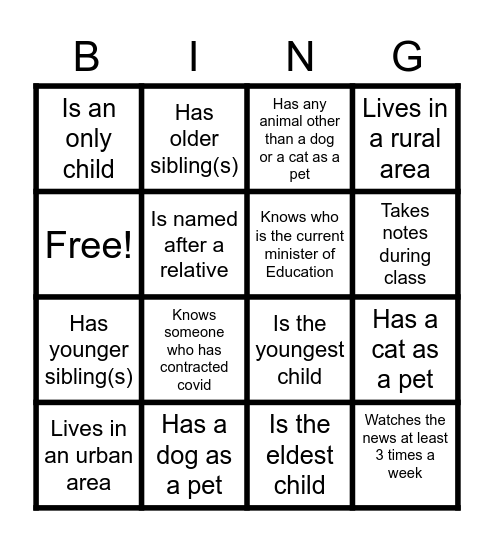 This is Me Bingo Card
