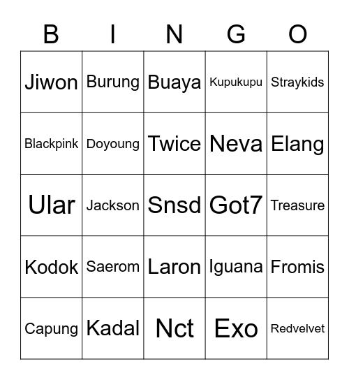 DOYOUNGXEO Bingo Card