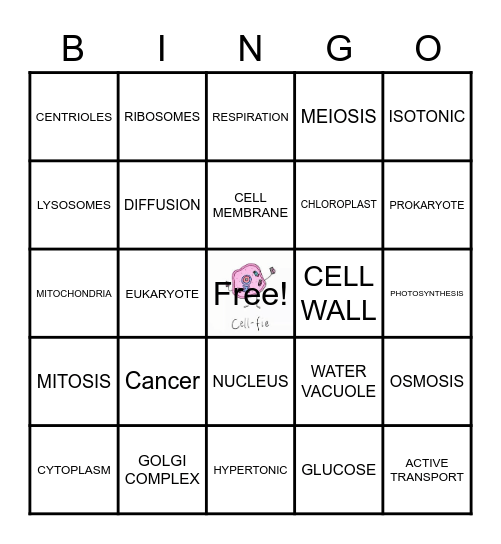 CELL-A-BRATE CELLS Bingo Card