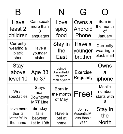 Let's Bingo! Bingo Card