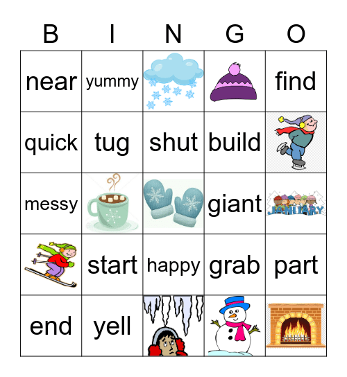 Synonym and Antonym Bingo Card