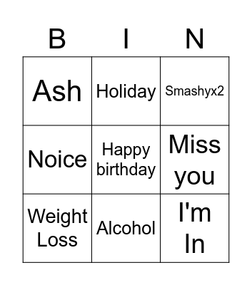 Rugby Bingo Card