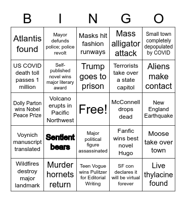 2021 Bingo Card
