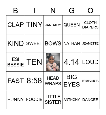 ESTHER TURNS ONE! Bingo Card