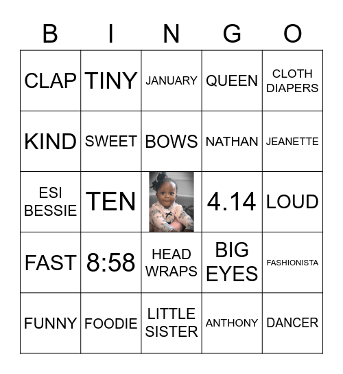 ESTHER TURNS ONE! Bingo Card
