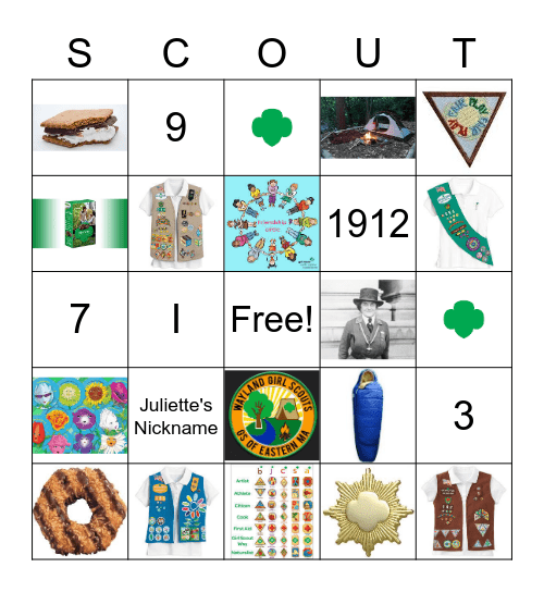 GIRL SCOUT Bingo Card