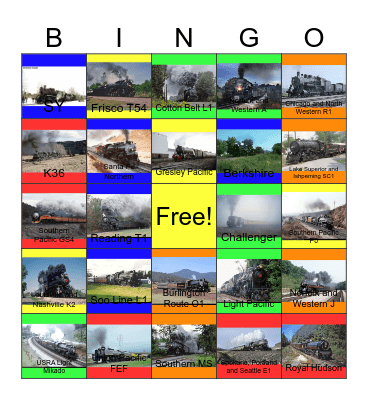 North American Steam Past, Present and Future Bingo Card