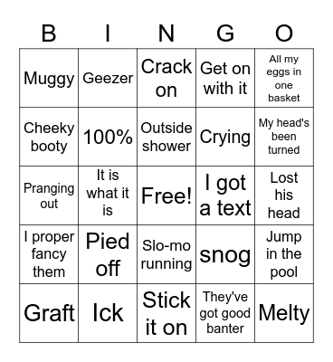 Love Island Bingo Card