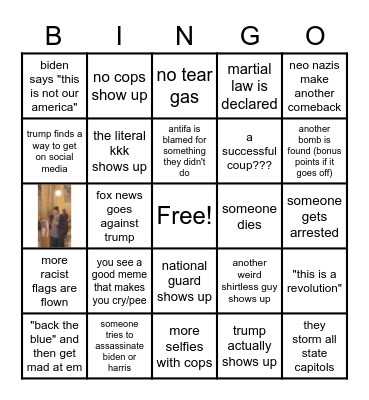 inauguration day Bingo Card