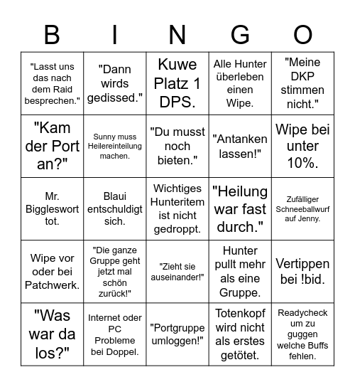 Olymp Bingo Card