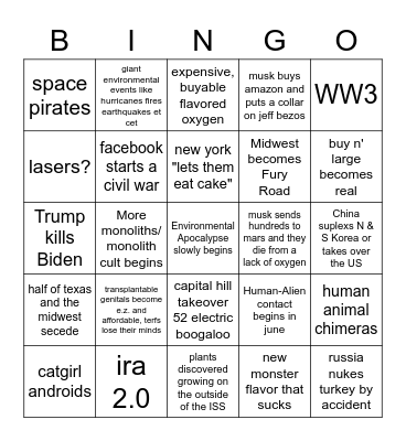 2021 BINGO Card