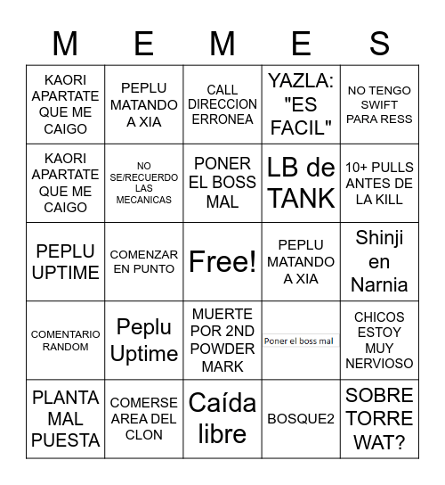 EDEN BINGO MEMES Bingo Card