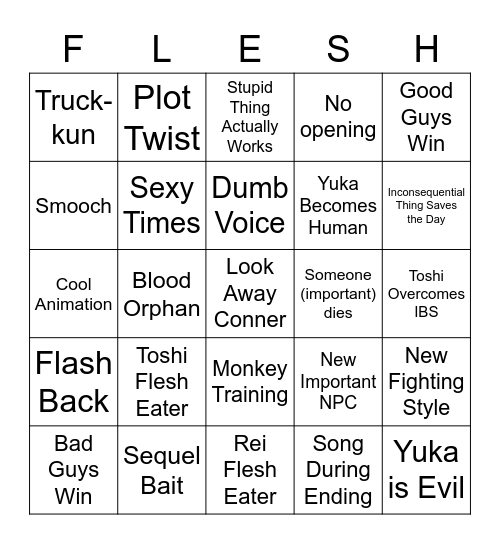 Father I want to eat the Bingo Card
