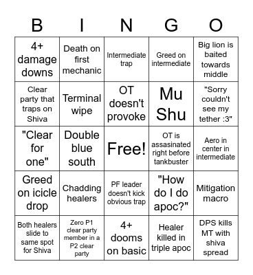 E12S PF Bingo Card