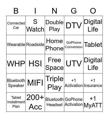 Sales Bingo Card