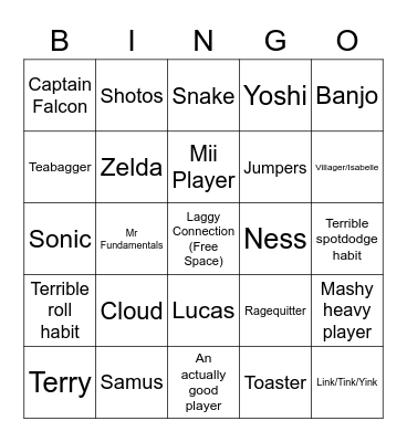 Elite Smash Bingo Card