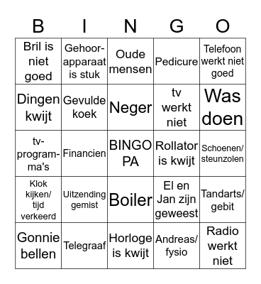 Bingo Pa Bingo Card