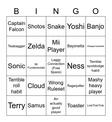Elite Smash Bingo Card