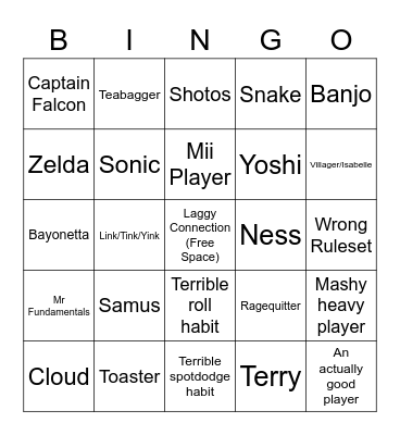 Elite Smash Bingo Card