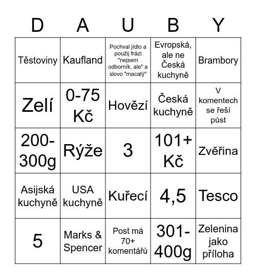 DAUBINGO Card