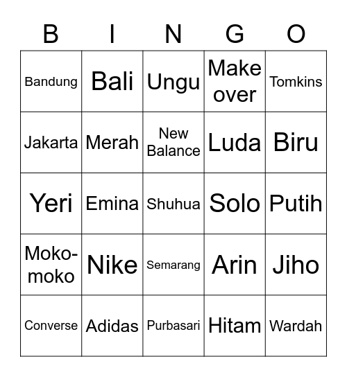 Bingo Audrey Bingo Card