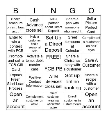 FCB BiNGO Card