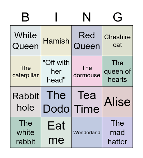 Mad Hater's Bingo! Bingo Card
