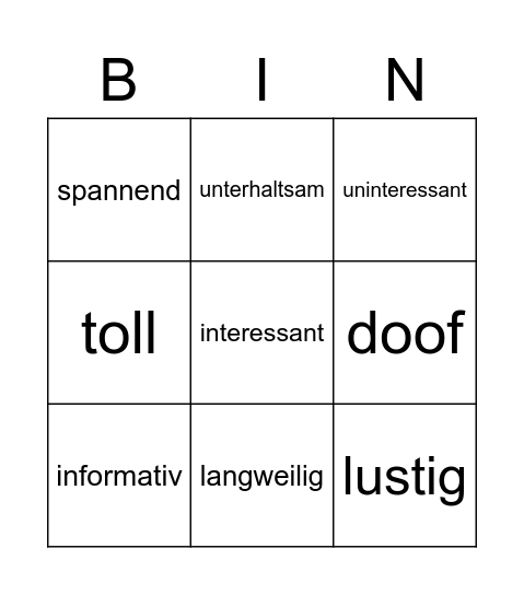 WYRAZANIE OPINII O Bingo Card