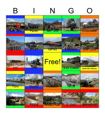 Railway Lines in North America and Europe Bingo Card